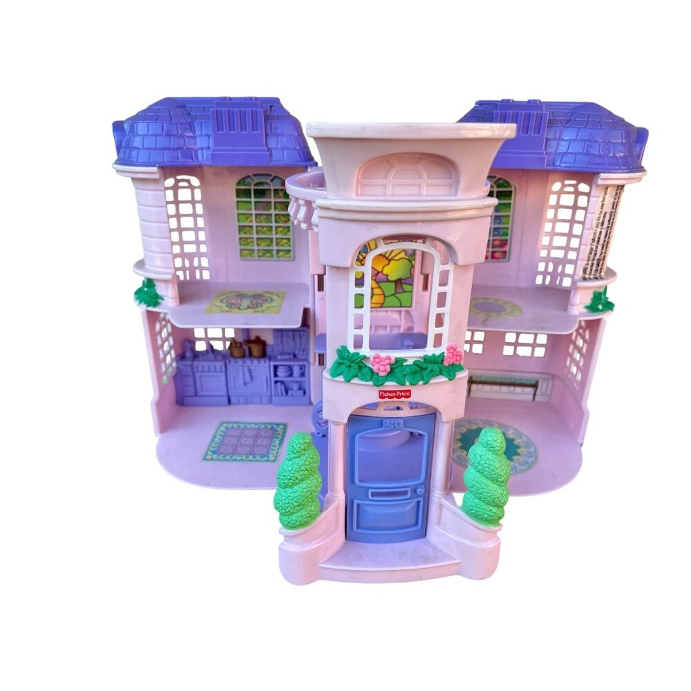 Fisher Price Sweet Treats Townhouse Dollhouse Mansion Dad Little Sister Bed - Picture 2 of 16